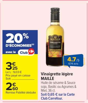 Vinaigrette Légère "Maille"