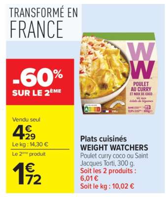 Plats cuisinés WEIGHT WATCHERS