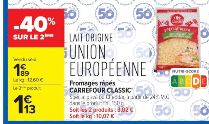Fromages râpés CARREFOUR CLASSIC'