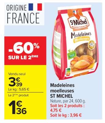 Madeleines Moelleuses St Michel