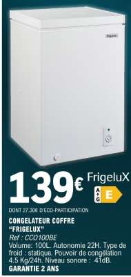 CONGELATEUR COFFRE "FRIGELUX"