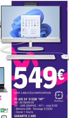 PC AIO 24' 512GB 'HP'