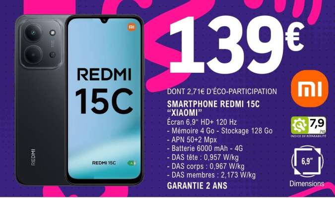 SMARTPHONE REDMI 15C "XIAOMI"