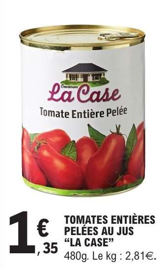 TOMATES ENTIÈRES PELÉES AU JUS “LA CASE”
