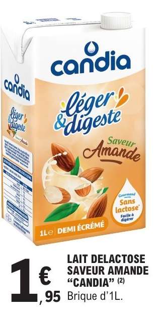 LAIT DÉLACTOSÉ SAVEUR AMANDE “CANDIA”