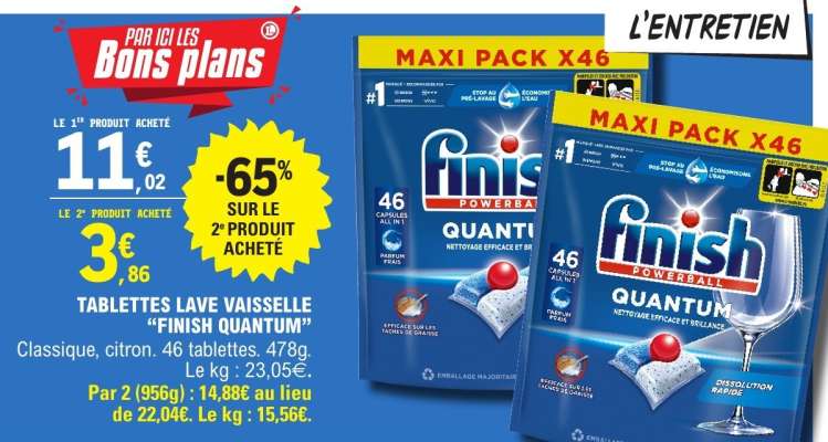 TABLETTES LAVE VAISSELLE “FINISH QUANTUM”