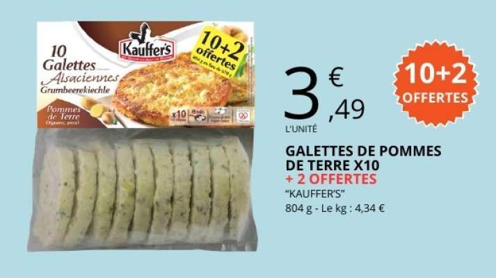GALETTES DE POMMES DE TERRE X10 + 2 OFFERTES