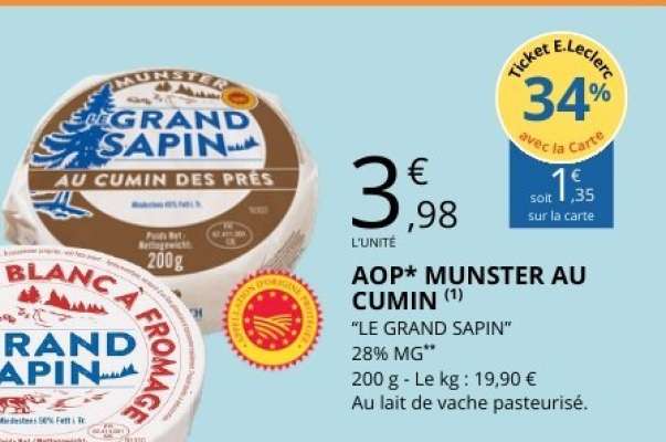 AOP* MUNSTER AU CUMIN