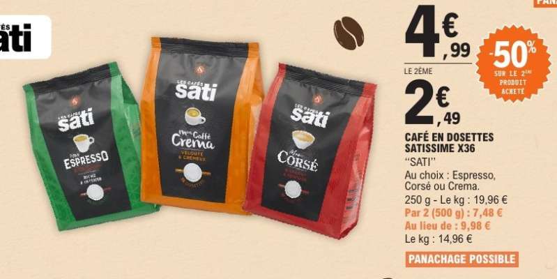 Café en dosettes Satissime X36