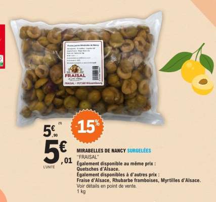 MIRABELLES DE NANCY SURGELÉES
