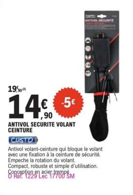 ANTIVOL SECURITE VOLANT CEINTURE