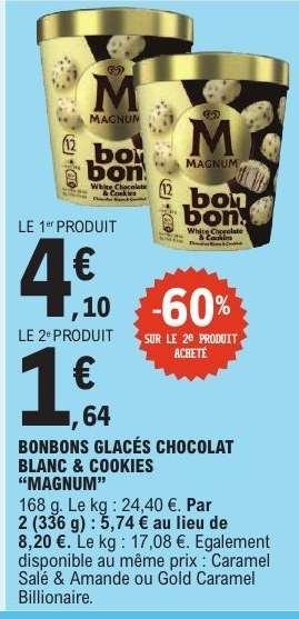 BONBONS GLACÉS CHOCOLAT BLANC & COOKIES “MAGNUM”