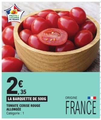 Tomate cerise rouge allongée