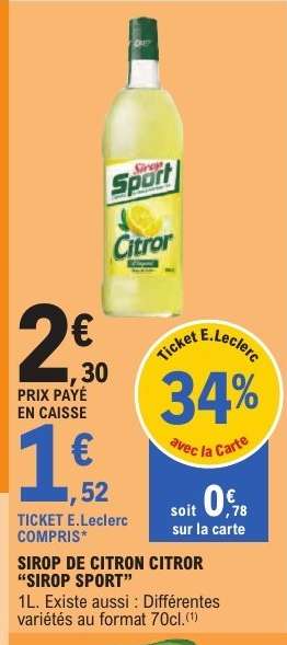 SIROP DE CITRON CITROR “SIROP SPORT”