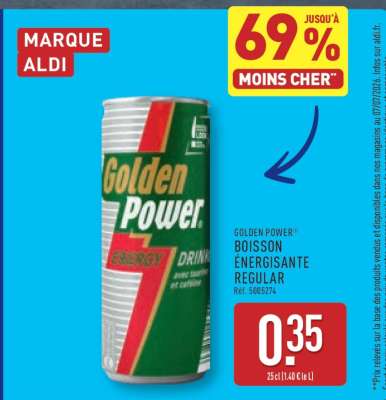 GOLDEN POWER BOISSON ENERGISANTE REGULAR