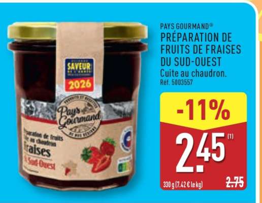 PAYS GOURMAND PRÉPARATION DE FRUITS DE FRAISES DU SUD-OUEST