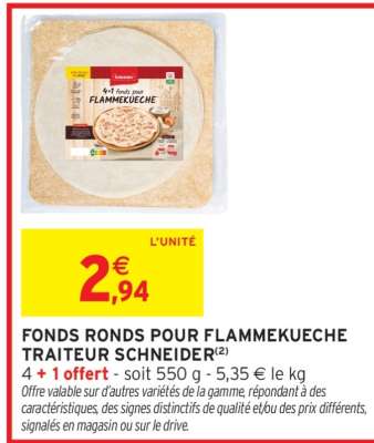 Fonds Ronds pour Flammekueche Traiteur Schneider