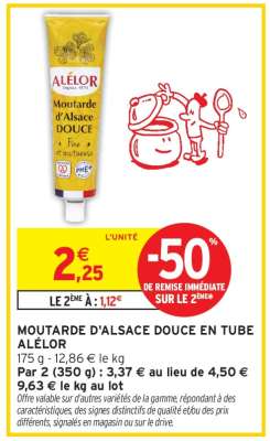 MOUTARDE D'ALSACE DOUCE EN TUBE ALÉLOR