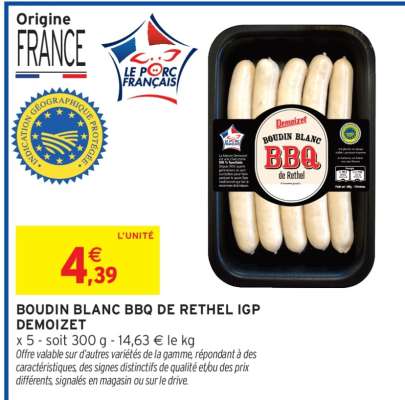 BOUDIN BLANC BBQ DE RETHEL IGP DEMOIZET