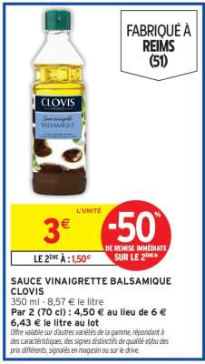 SAUCE VINAIGRETTE BALSAMIQUE CLOVIS
