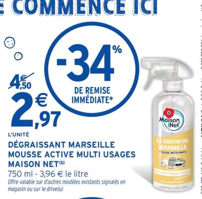 DÉGRAISSANT MARSEILLE MOUSSE ACTIVE MULTI USAGES MAISON NET