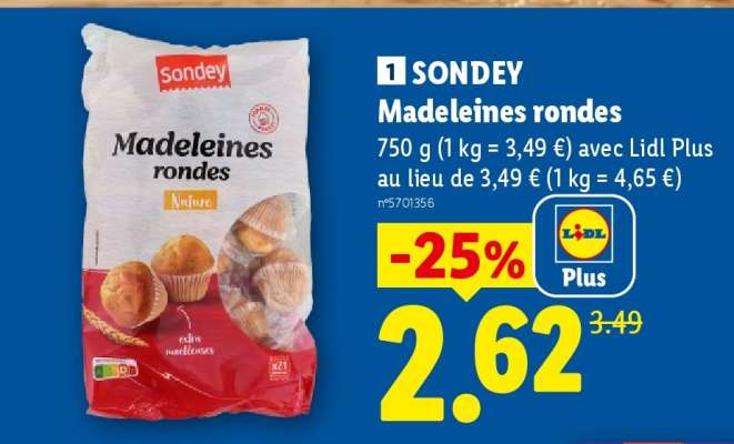 SONDEY Madeleines rondes