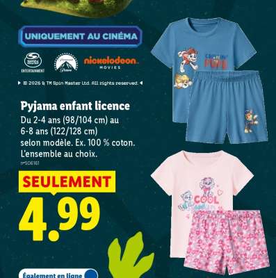 Pyjama enfant licence