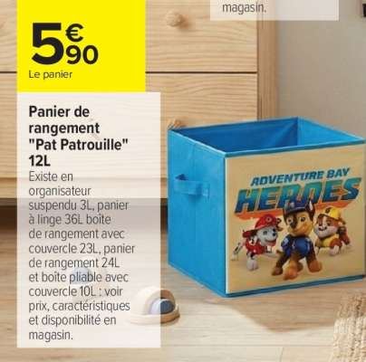 Panier de rangement "Pat Patrouille" 12L