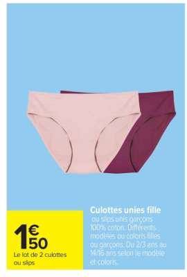 Culottes unies fille