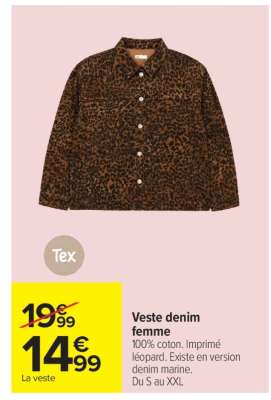 Veste denim femme