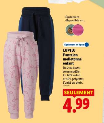 LUPILU Pantalon molletonné enfant