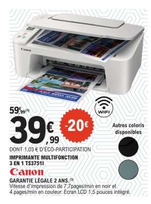 IMPRIMANTE MULTIFONCTION 3 EN 1 TS3751I
