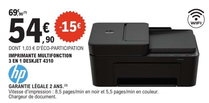 IMPRIMANTE MULTIFONCTION 3 EN 1 DESKJET 4310