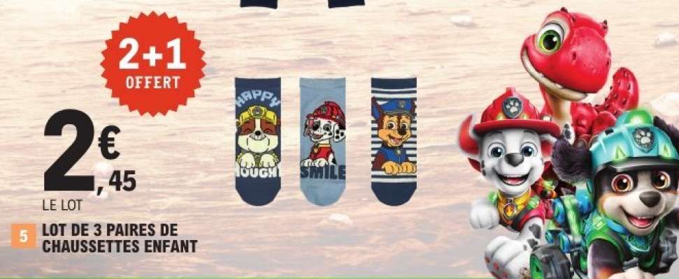 Lot de 3 paires de chaussettes enfant
