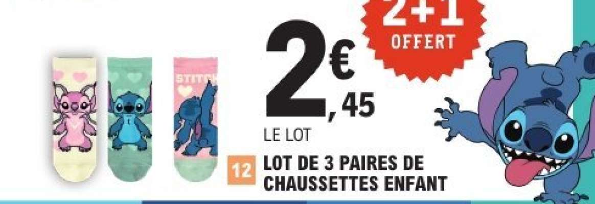 Lot de 3 paires de chaussettes enfant