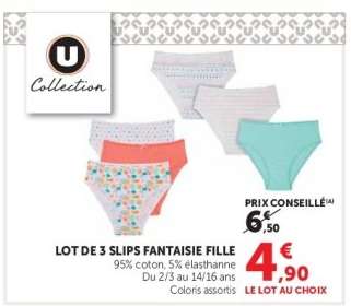 Lot de 3 slips fantaisie fille