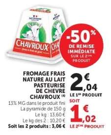 FROMAGE FRAIS NATURE AU LAIT PASTEURISÉ DE CHÈVRE CHAVROUX