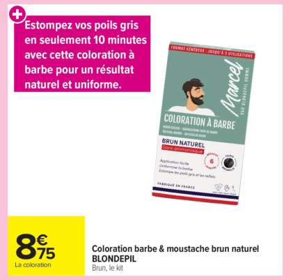 Coloration barbe & moustache brun naturel BLONDEPIL