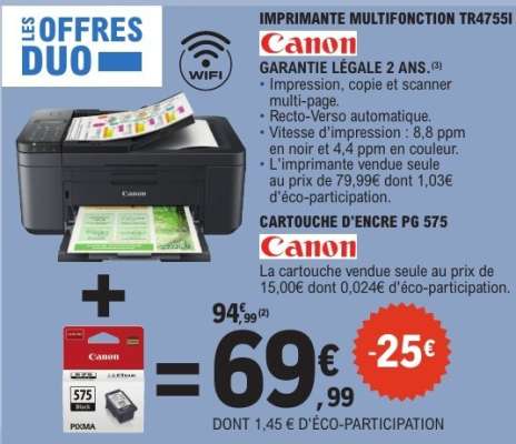 IMPRIMANTE MULTIFONCTION TR4755I + CARTOUCHE D'ENCRE PG 575