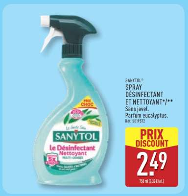SANYTOL SPRAY DÉSINFECTANT ET NETTOYANT
