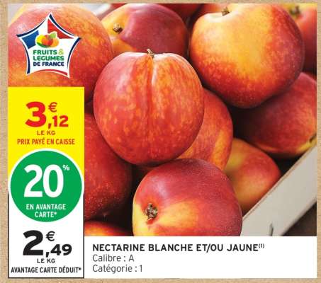 NECTARINE BLANCHE ET/OU JAUNE