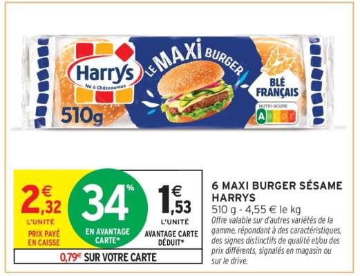 6 MAXI BURGER SÉSAME HARRYS