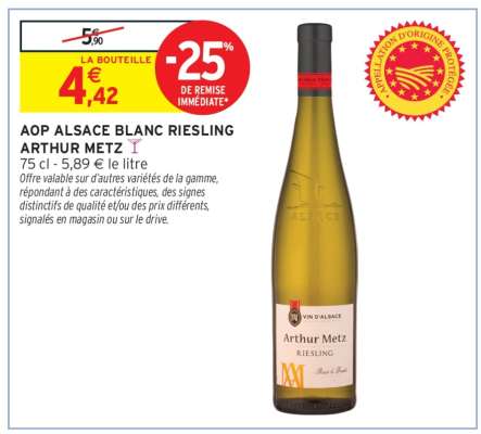 AOP Alsace Blanc Riesling Arthur Metz