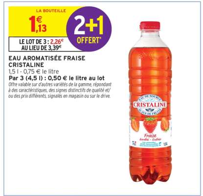Eau Aromatisée Fraise Cristaline