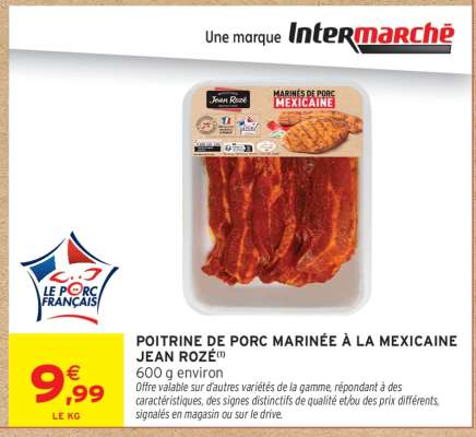 POITRINE DE PORC MARINÉE À LA MEXICAINE JEAN ROZÉ