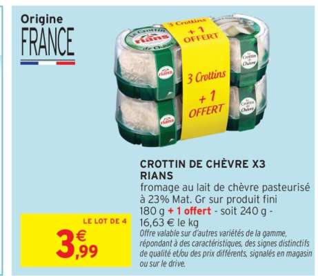 CROTTIN DE CHÈVRE X3 RIANS