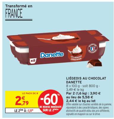 LIÉGEOIS AU CHOCOLAT DANETTE