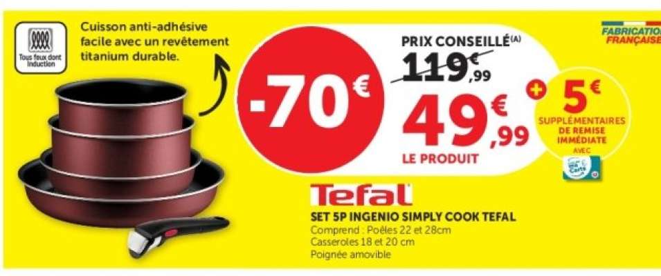 SET 5P INGENIO SIMPLY COOK TEFAL