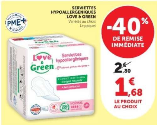 SERVIETTES HYPOALLERGÉNIQUES "LOVE & GREEN"