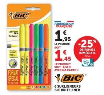 6 surligneurs BIC Briteliner
